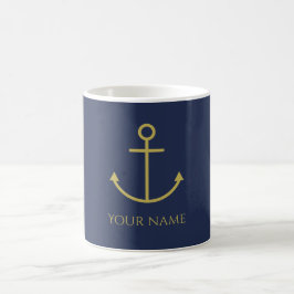 De Café Caneca Dourado personalizada da âncora