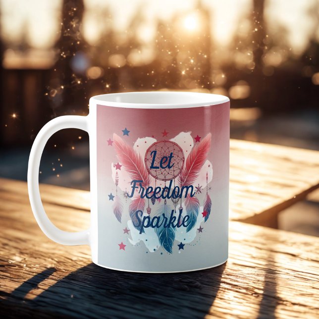 De Café Caneca Dreamcatcher Deixe a Liberdade Brilhar (Criador carregado)