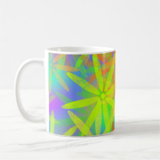 De Café Caneca em padrão floral verde brilhante 