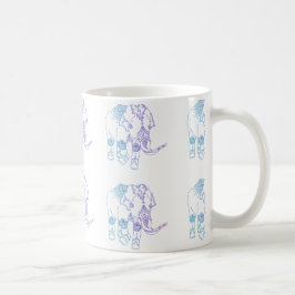 De Café Caneca Embellished Dois-Tom do elefante