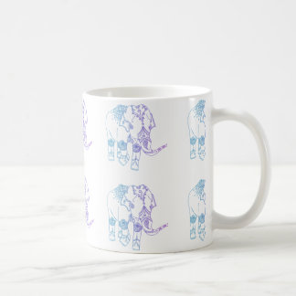 De Café Caneca Embellished Dois-Tom do elefante