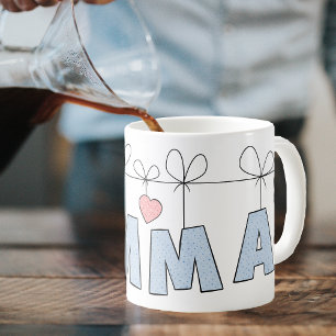 De Café Caneca Emma Fofa Bolinhas Azuis Nome Pessoal