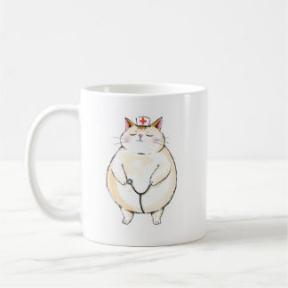 De Café Caneca Enfermeira Gato Gorducho - Presente Diverti