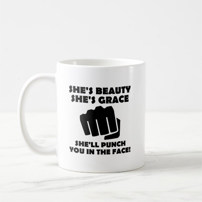 De Café Caneca Engraçada Beleza Graça Soco (Esquerda)