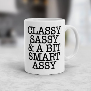 De Café Caneca Engraçada Classe, Sassy e Um Pouco Intelige
