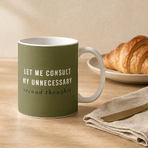 De Café Caneca engraçada com segundas opiniões desnecessár