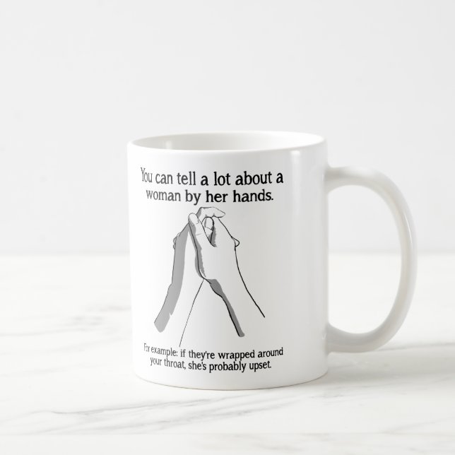 De Café Caneca Engraçada das Mãos da Mulher (Direita)