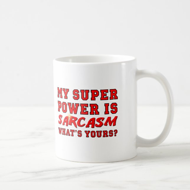 De Café Caneca engraçada do poder super do sarcasmo (Direita)