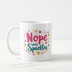 De Café Caneca Engraçada e Sassy com Brilho e um Não
