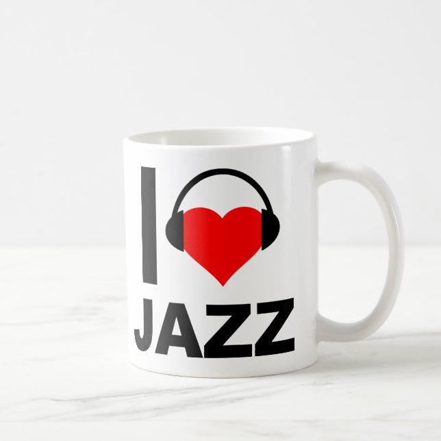 De Café Caneca Engraçada Eu Adoro Jazz (Direita)