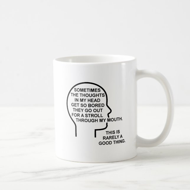 De Café Caneca engraçada furada dos pensamentos (Direita)