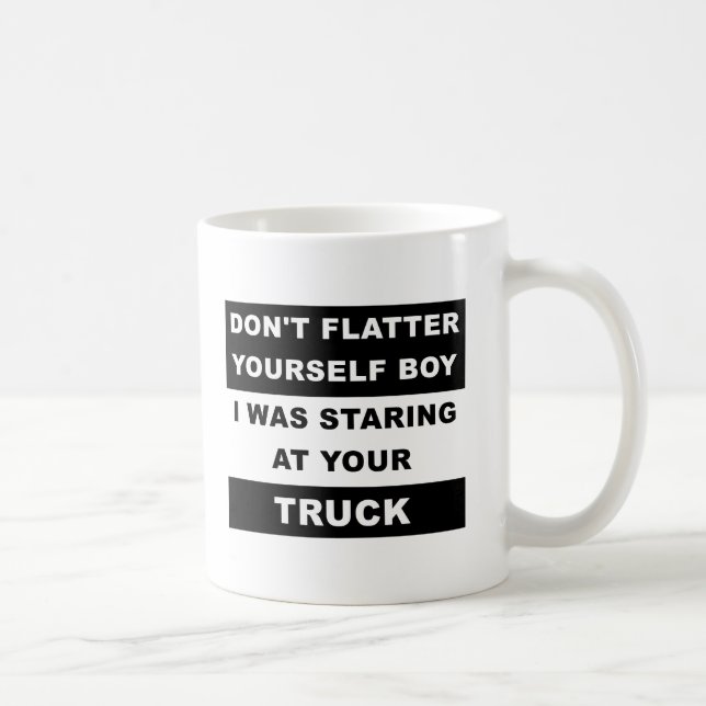 De Café Caneca Engraçada Olhando para o Seu Caminhão (Direita)