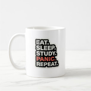 De Café Caneca Engraçada para Estudante Comer Dormir Estud