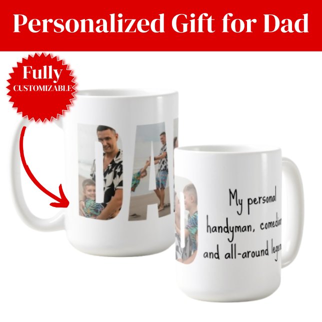 De Café Caneca Engraçada para Pai – Faz-tudo, Comediante e (Funny Dad Mug – Handyman, Comedian & Legend)