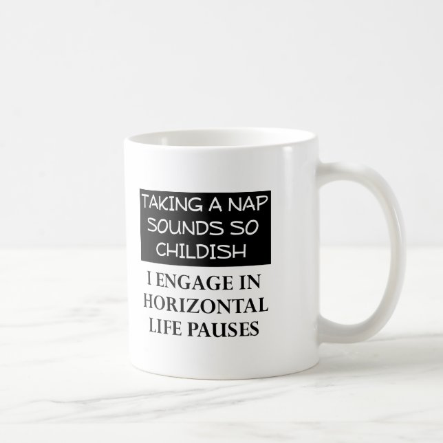 De Café Caneca Engraçada Pausas Horizontais (Direita)