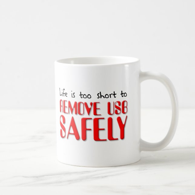 De Café Caneca Engraçada Remover USB sem Segurança (Direita)