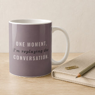 De Café Caneca Engraçada Roxo Claro Revivendo a Conversa