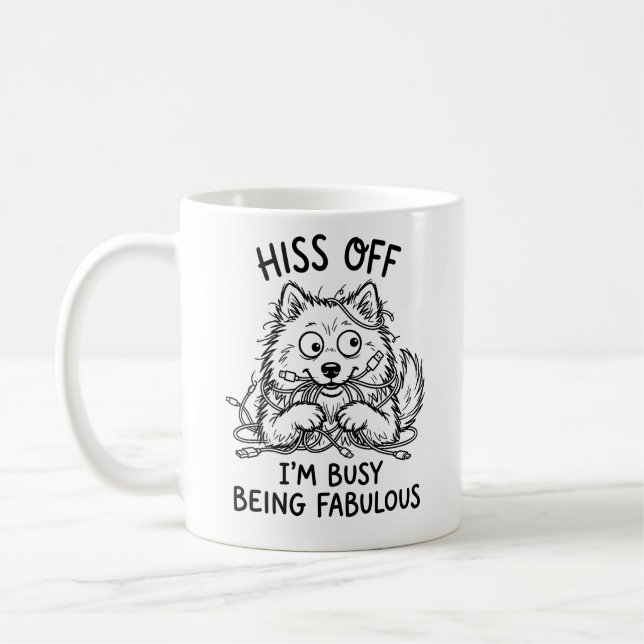 De Café Caneca Engraçada Samoyed Clássica (Esquerda)