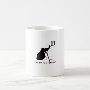 De Café Caneca engraçada sobre mídias sociais, caneca humo