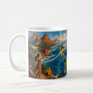 De Café Caneca Épica do Mundo Conectado Através dos Contin