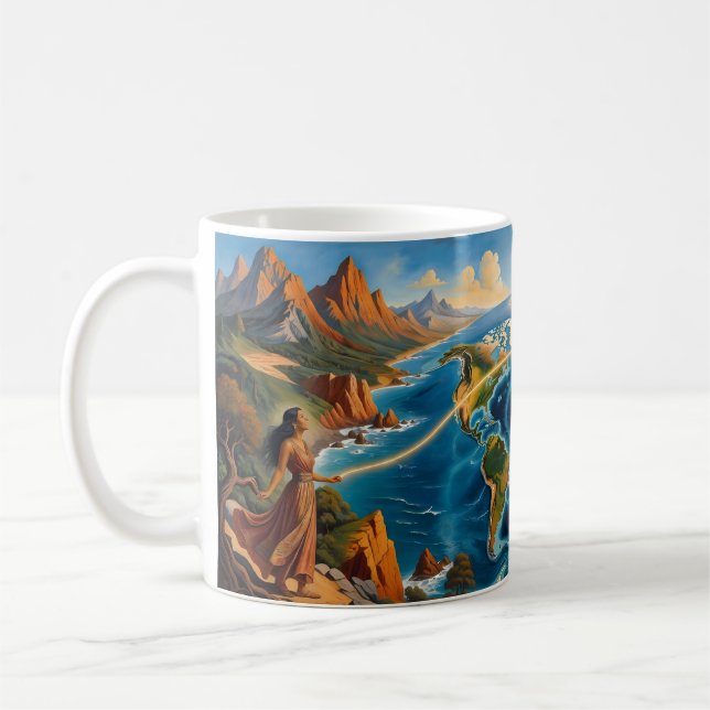 De Café Caneca Épica do Mundo Conectado Através dos Contin (Esquerda)