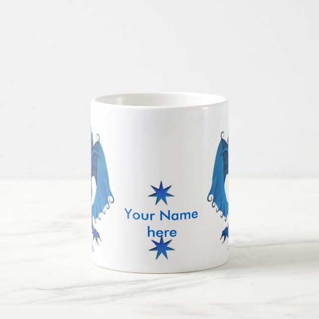 De Café Caneca ereta azul do dragão - customizável (Centro)