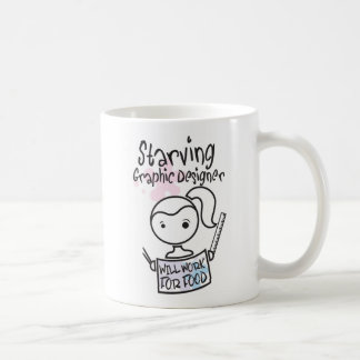 De Café Caneca esfomeado do designer gráfico