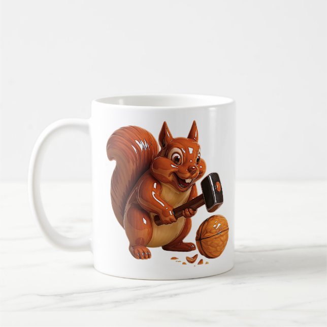 De Café Caneca Esquilo Engraçado com Martelo (Esquerda)