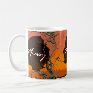 De Café Caneca Estética Vintage "Memória" Silhueta Artísti