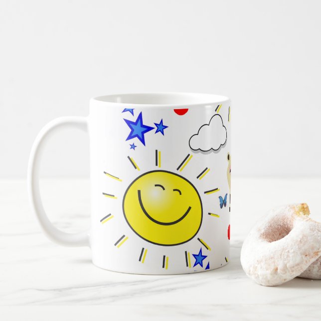 De Café Caneca Estrelas Vaca Sol (Com Donut)