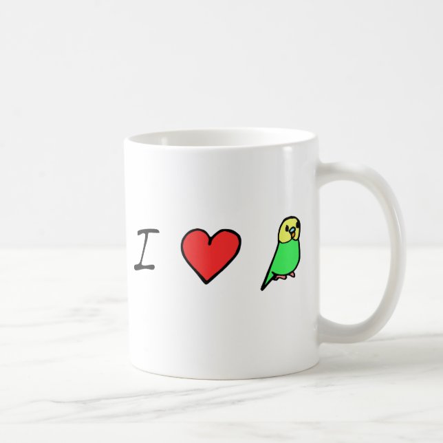 De Café Caneca Eu Adoro Periquitos (Verdes) (Direita)