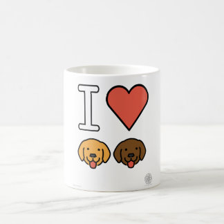 De Café Caneca "Eu Amo Cães" (emojis)