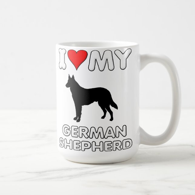 De Café Caneca Eu Amo Pastor Alemão Coração (Direita)