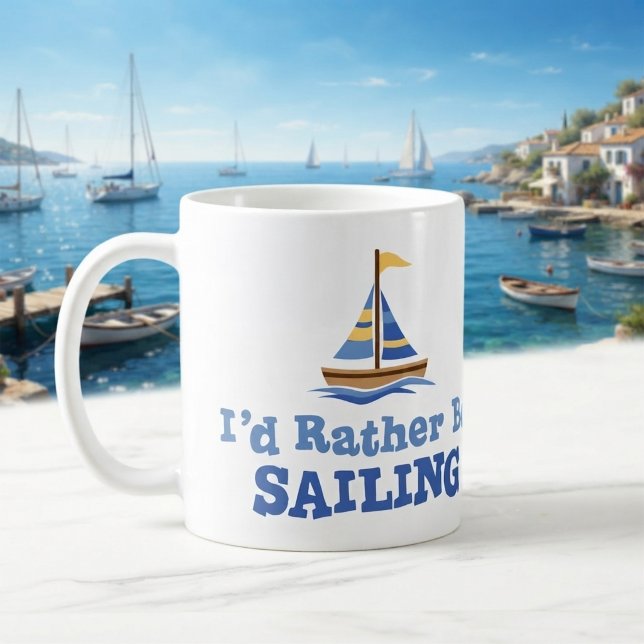 De Café Caneca 'Eu Preferiria Estar Navegando' (I'd rather be sailing mug. ⛵)
