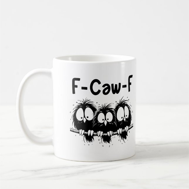 De Café Caneca "F-Caw-F" Pássaros Assustados Engraçados (Esquerda)
