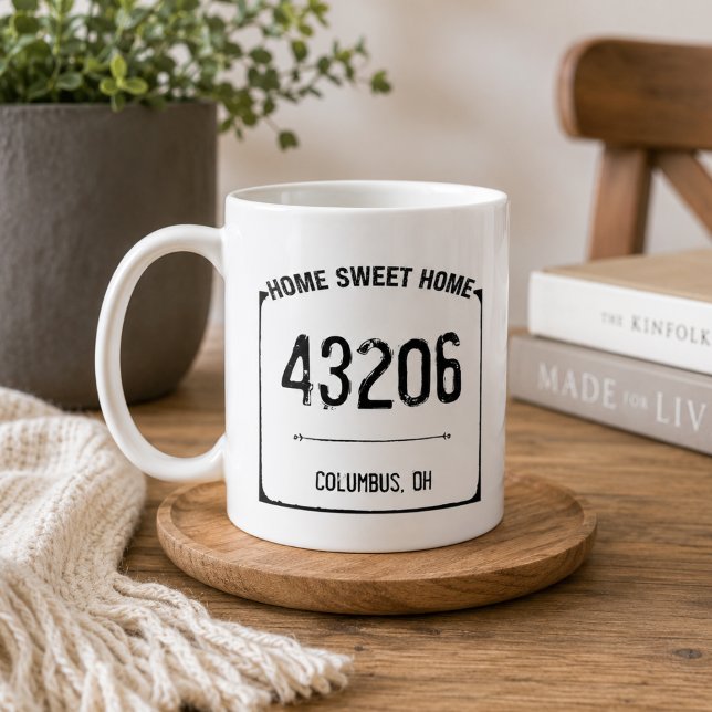 De Café Caneca Farmhouse Lar Doce Código Postal (Criador carregado)