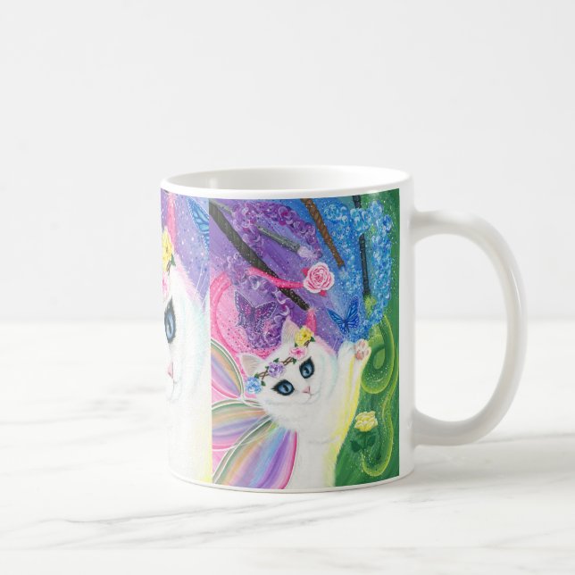 De Café Caneca feericamente branca da arte dos rosas das (Direita)