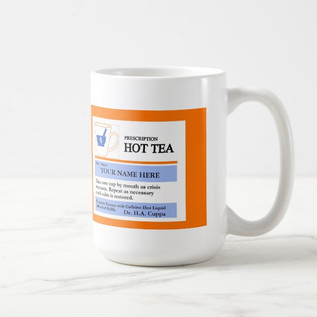 De Café Caneca feita sob encomenda do chá da prescrição (Direita)