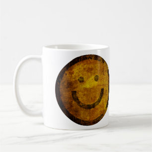 De Café Caneca feliz afligida retro da cara