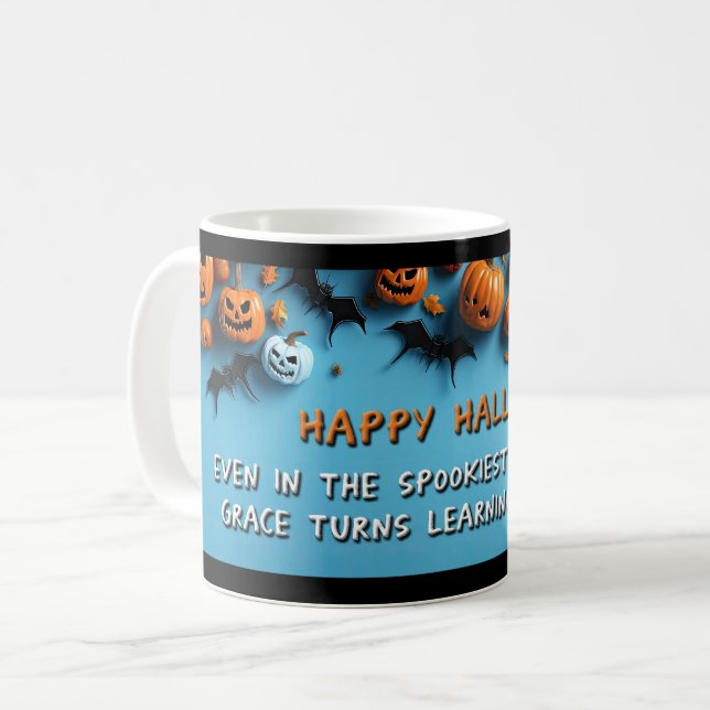 De Café Caneca Feliz Dia das Bruxas para Professores (Frente Esquerda)