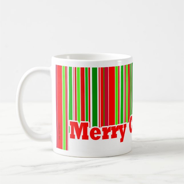 De Café CANECA feliz do FELIZ NATAL da listra (Esquerda)