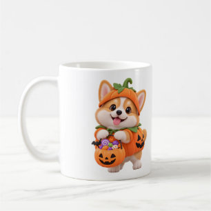 De Café Caneca Feliz Howl-o-ween Abóbora Fofa Corgi Hallow
