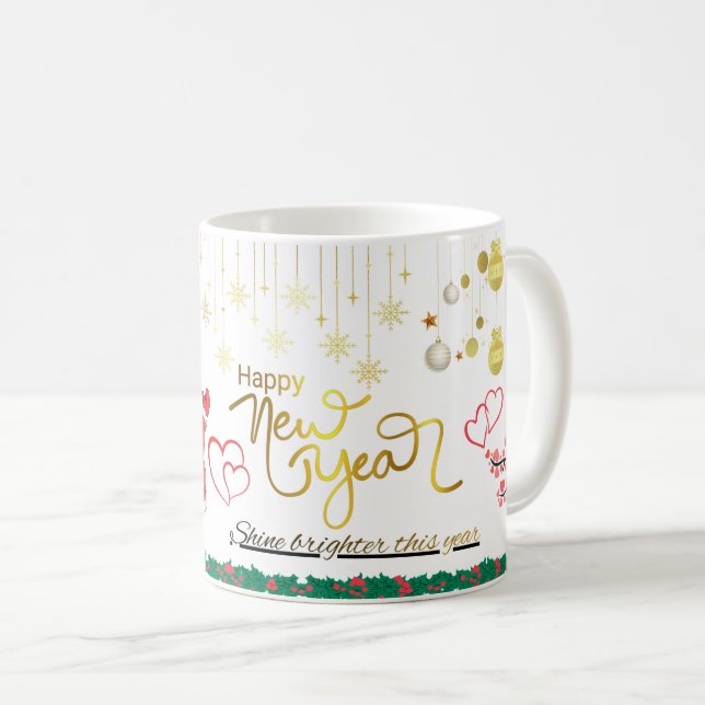 De Café Caneca Feliz Natal & Ano Novo (Frente Esquerda)