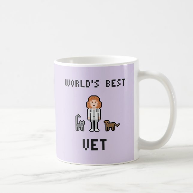 De Café Caneca fêmea do veterinário do mundo do pixel a (Direita)