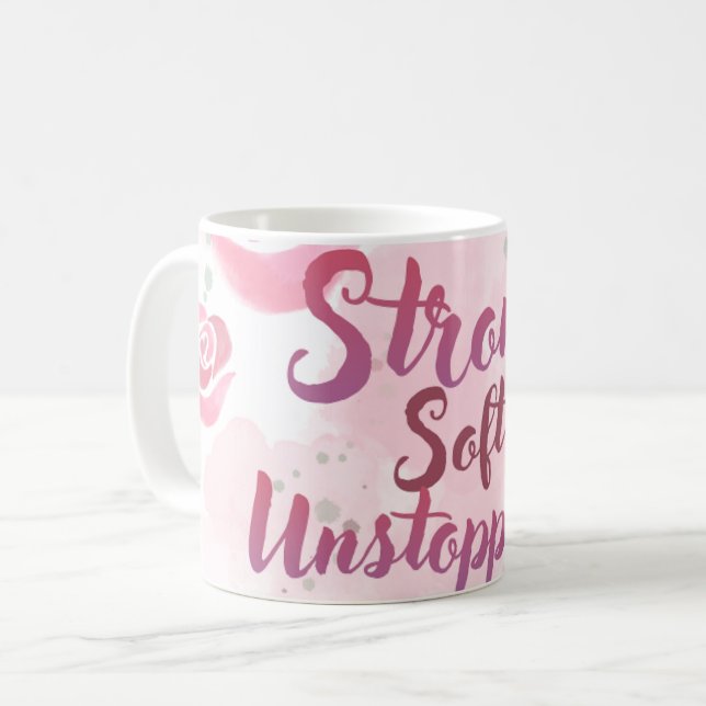 De Café Caneca Feminina Rosa Claro (Frente Esquerda)