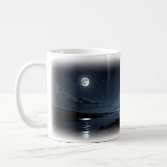 De Café Caneca Fenda do Oceano Iluminada pela Lua (Esquerda)