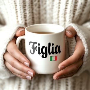 De Café Caneca Figlia Bandeira Italiana - Presente para Fi