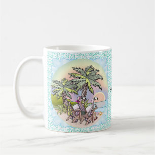 De Café Caneca Flamingo Pôr do Sol na Praia