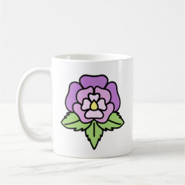 De Café Caneca Flor Roxa