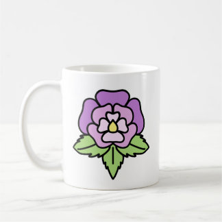 De Café Caneca Flor Roxa